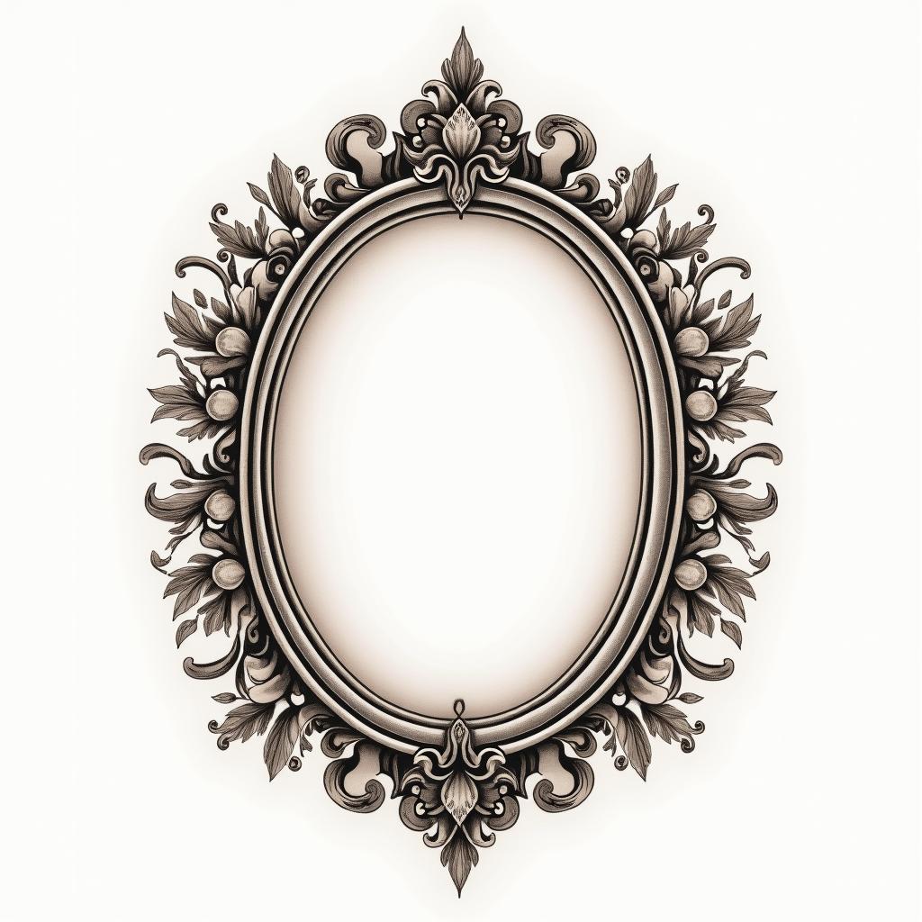 Bubbles 
sparkle simplein victorian style tattoo, featuring vintage and elegant elements, ornate frames, roses, antique, sepia-toned color scheme - Variation 4