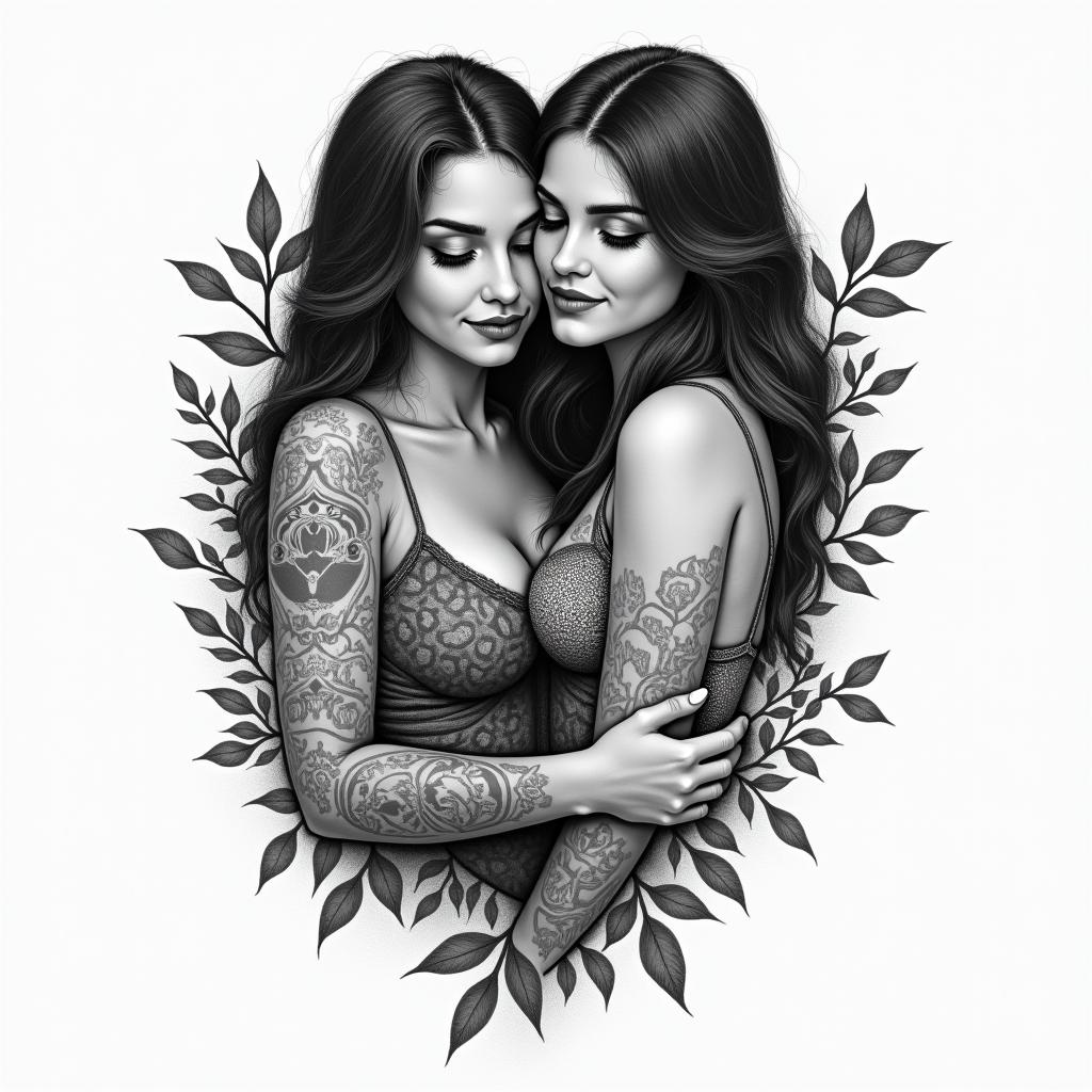 Camila, Leo, Juliohigly detailed tattoo - Variation 3