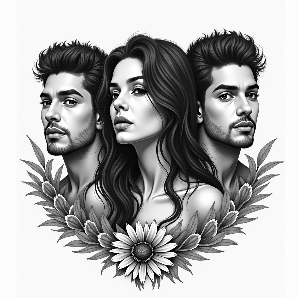 Camila, Leo, Juliohigly detailed tattoo