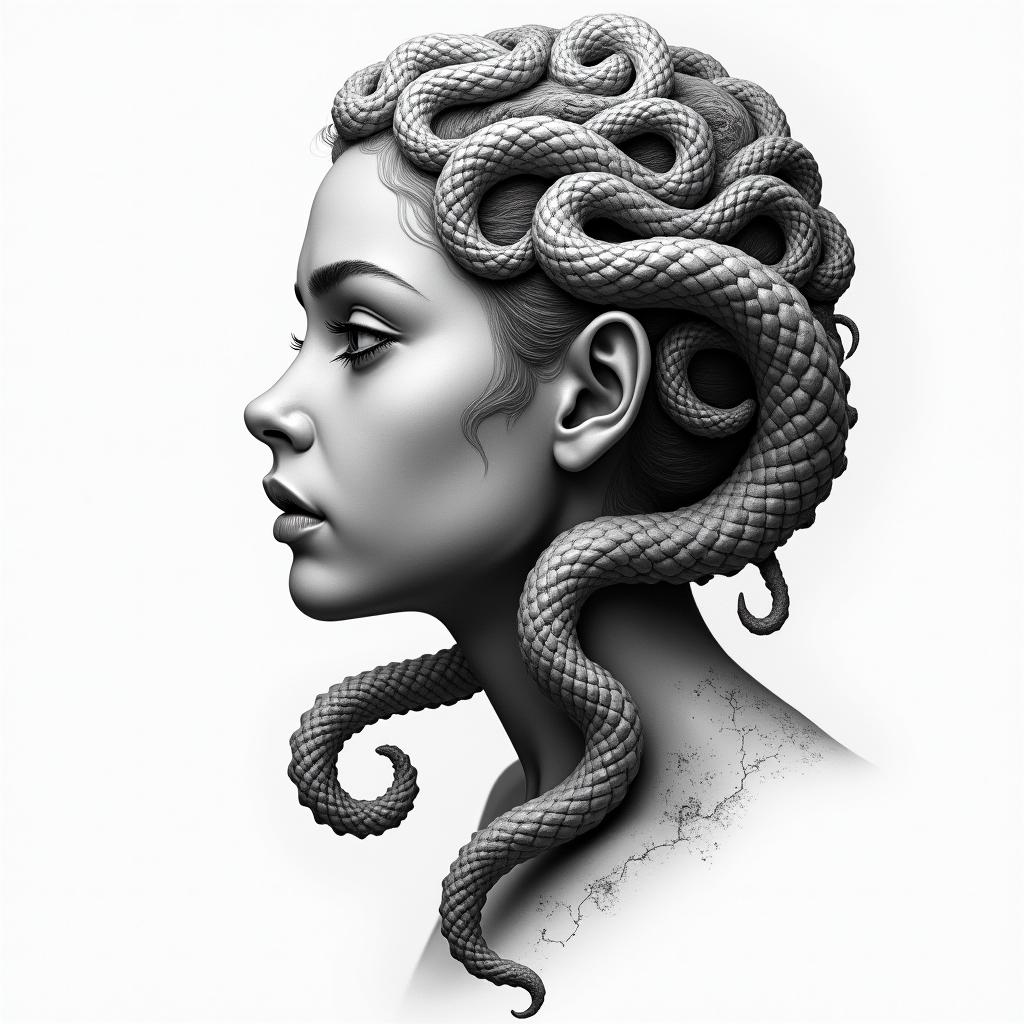 Medusa child likehigly detailed tattoo
