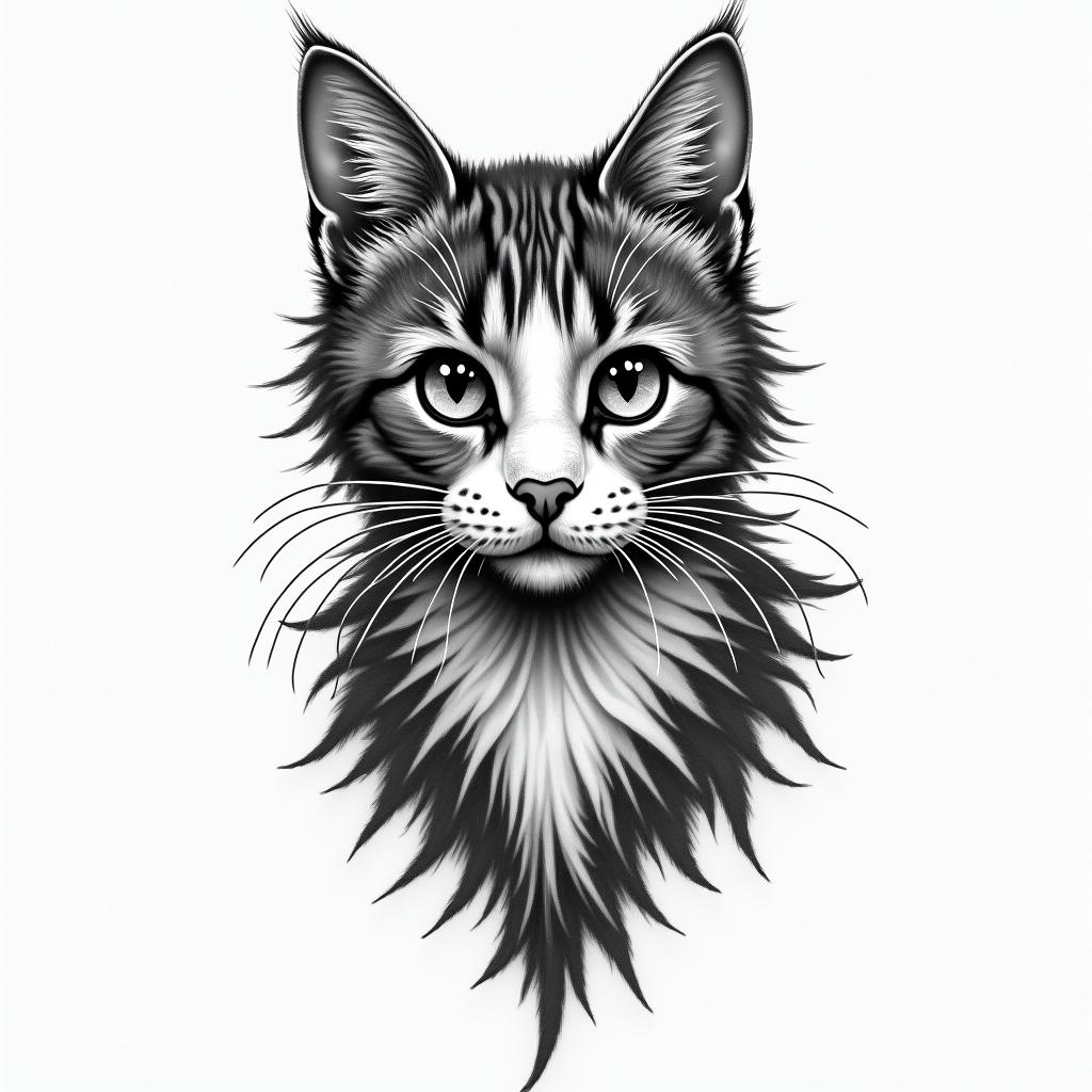 Simple Gypsy cathigly detailed tattoo - Variation 4