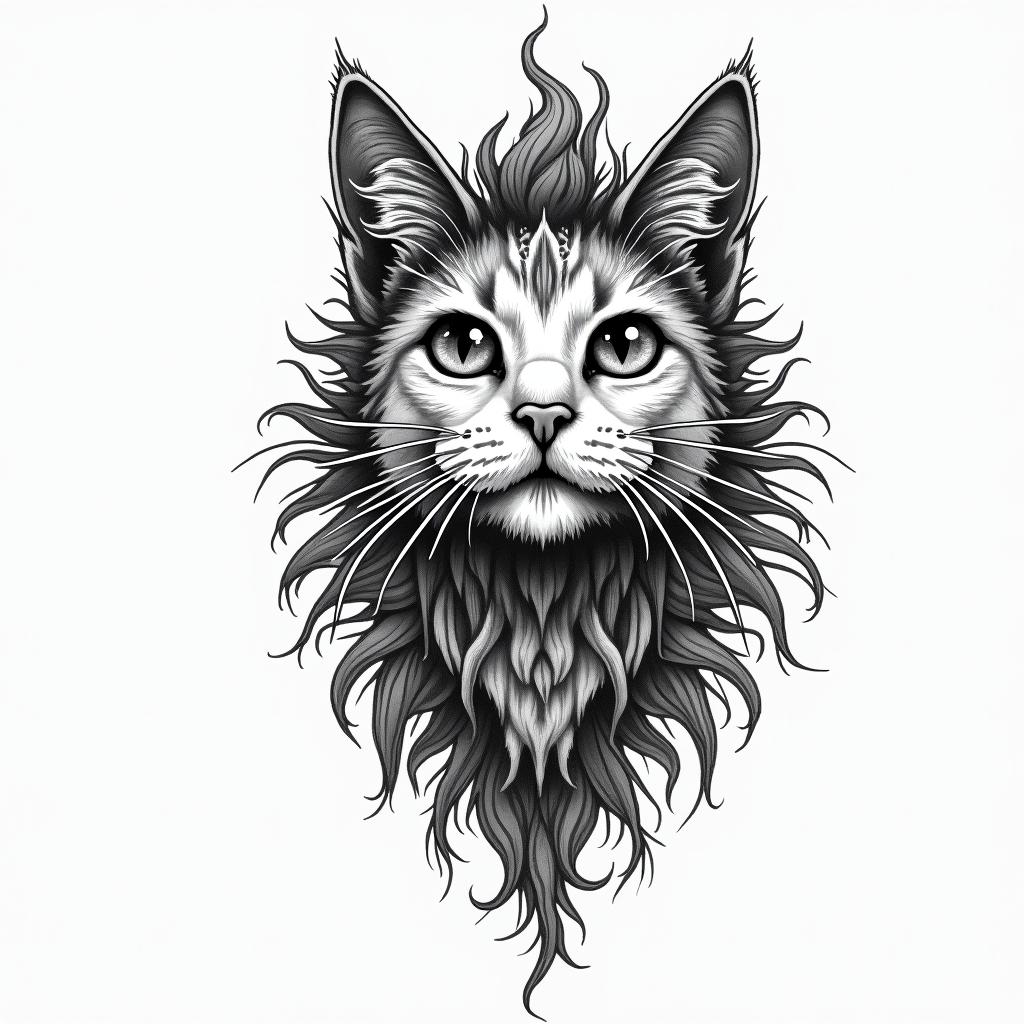 Simple Gypsy cathigly detailed tattoo - Variation 3