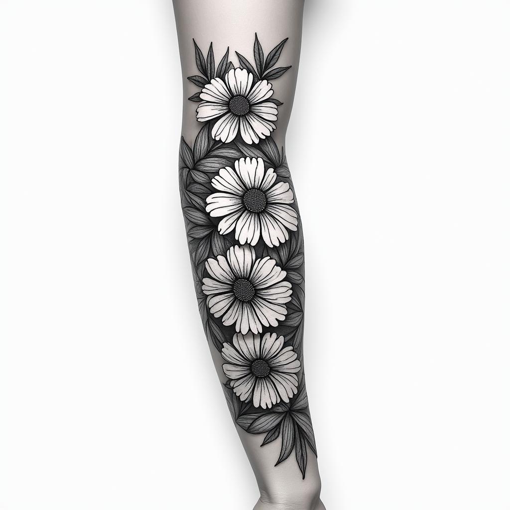 I want a full arm sleeve with flowers, nature, and Aphroditehigly detailed tattoo - Variation 7