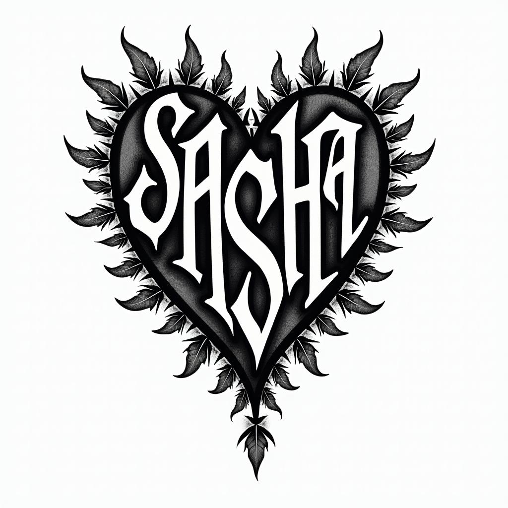 Santosha in type face fonthigly detailed tattoo - Variation 3