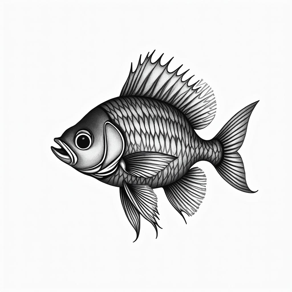 Kauani fish 19 years oldhigly detailed tattoo - Variation 3