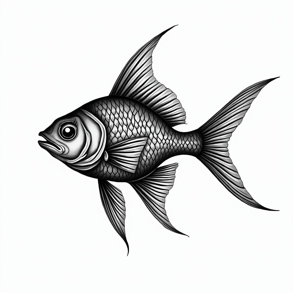 Kauani fish 19 years oldtext-based tattoo, gothic font ultra-realistic, perfectly placed, high-quality font design, photo-realistic shading, 8k, high quality, finely detailed typography - Variation 3