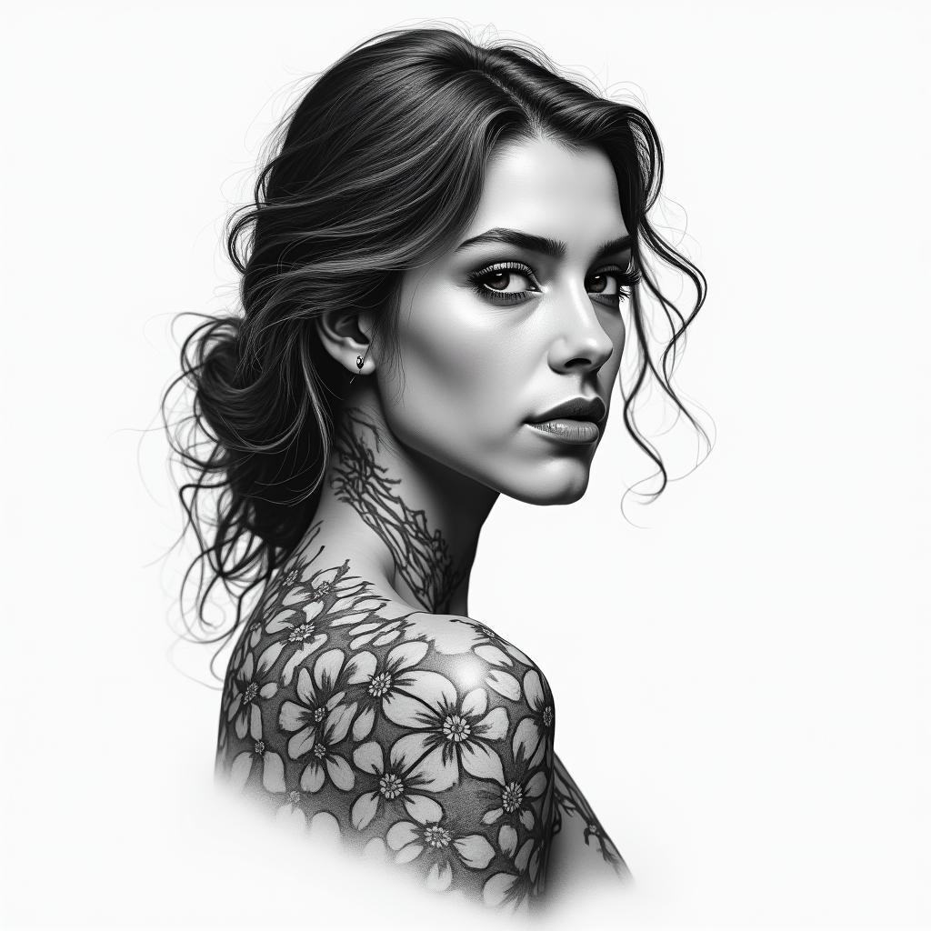 Fernanda Duarte 27 years old cancer signhigly detailed tattoo - Variation 1
