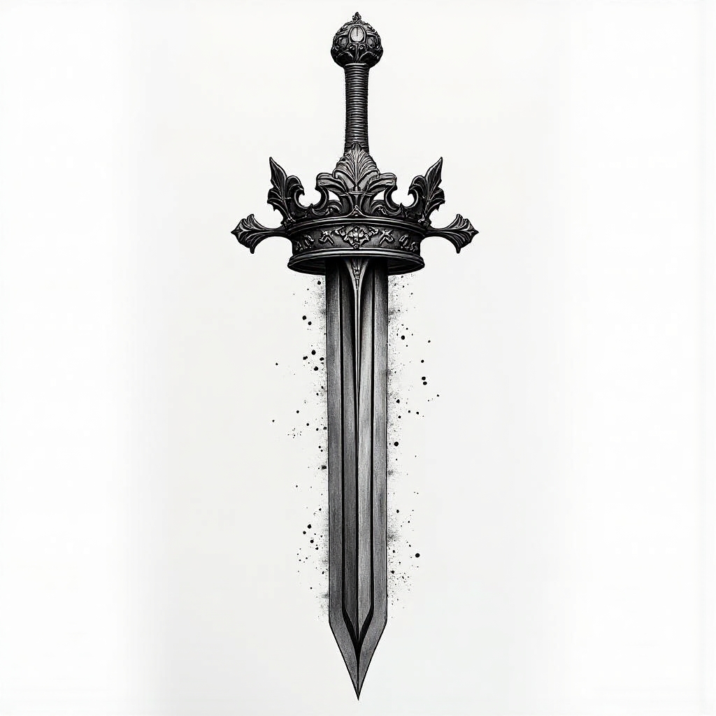 The handel of the sword undefined - Variation 1