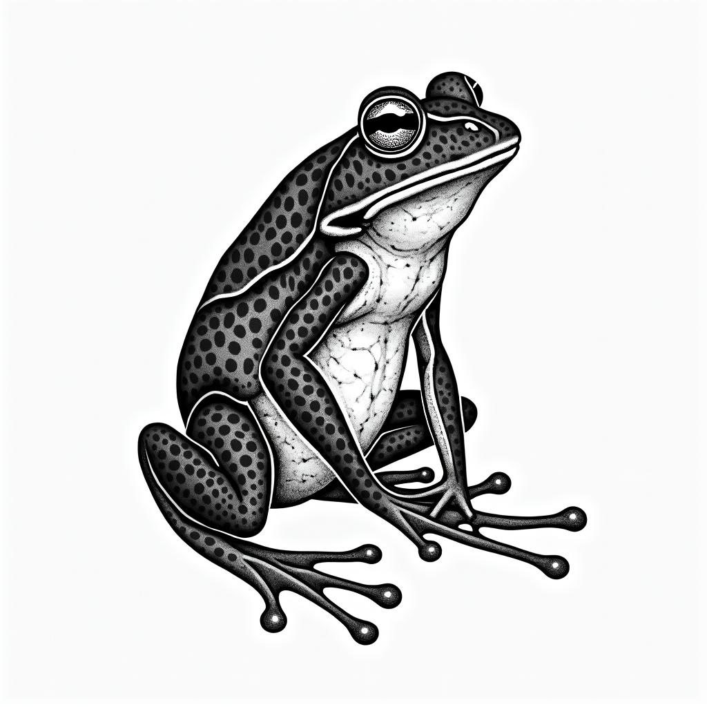 Frogin japanese style tattoo, detailed tattoo, traditional japanese culture tattoo, mythology, 8k - Variation 3