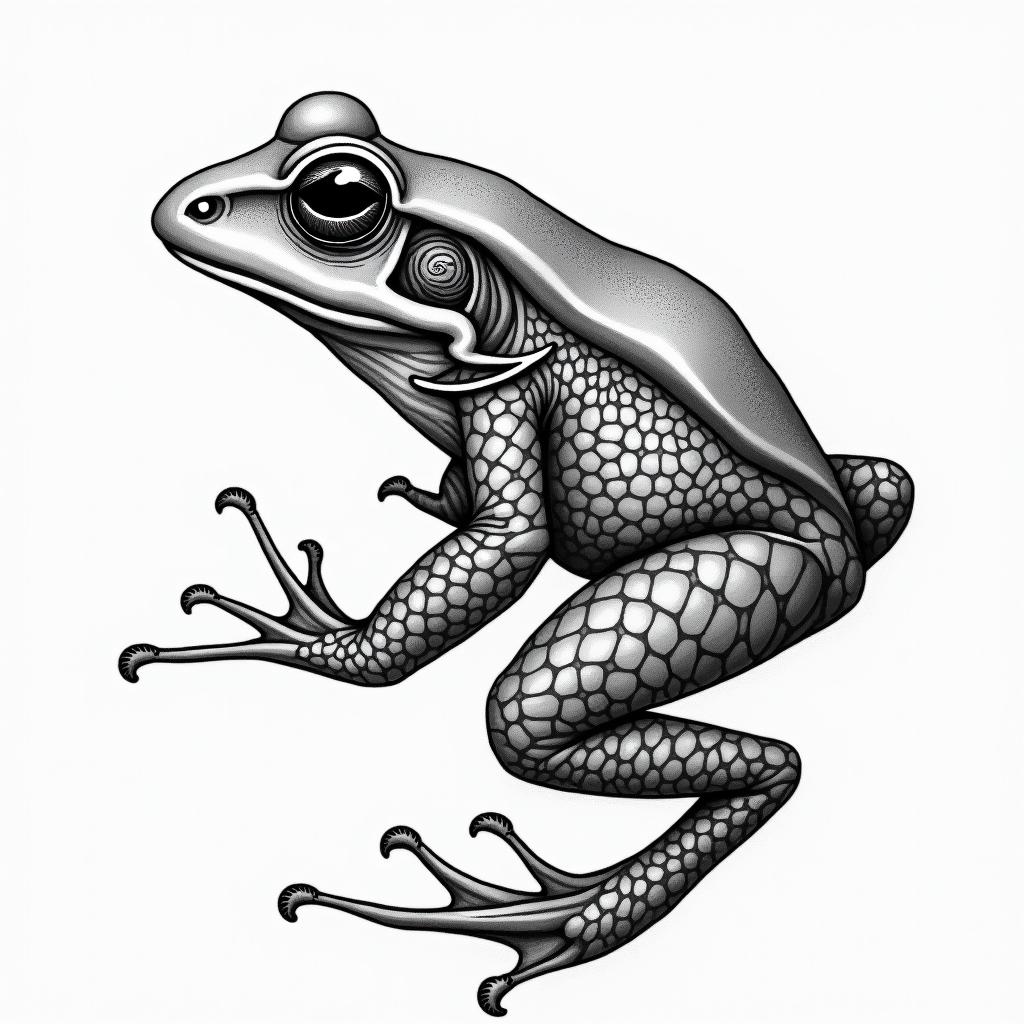 Frogin japanese style tattoo, detailed tattoo, traditional japanese culture tattoo, mythology, 8k - Variation 2