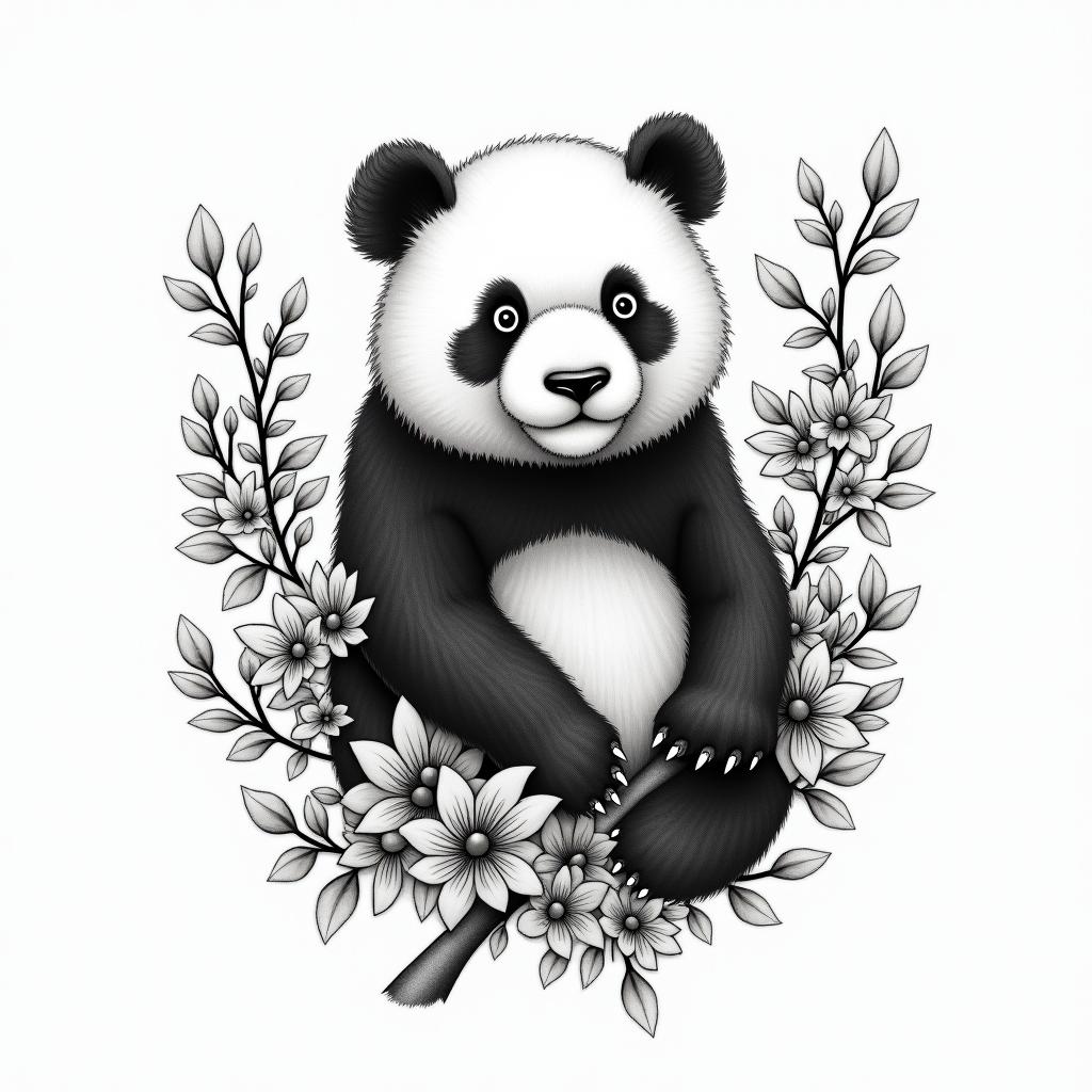 Pandain japanese style tattoo, detailed tattoo, traditional japanese culture tattoo, mythology, 8k