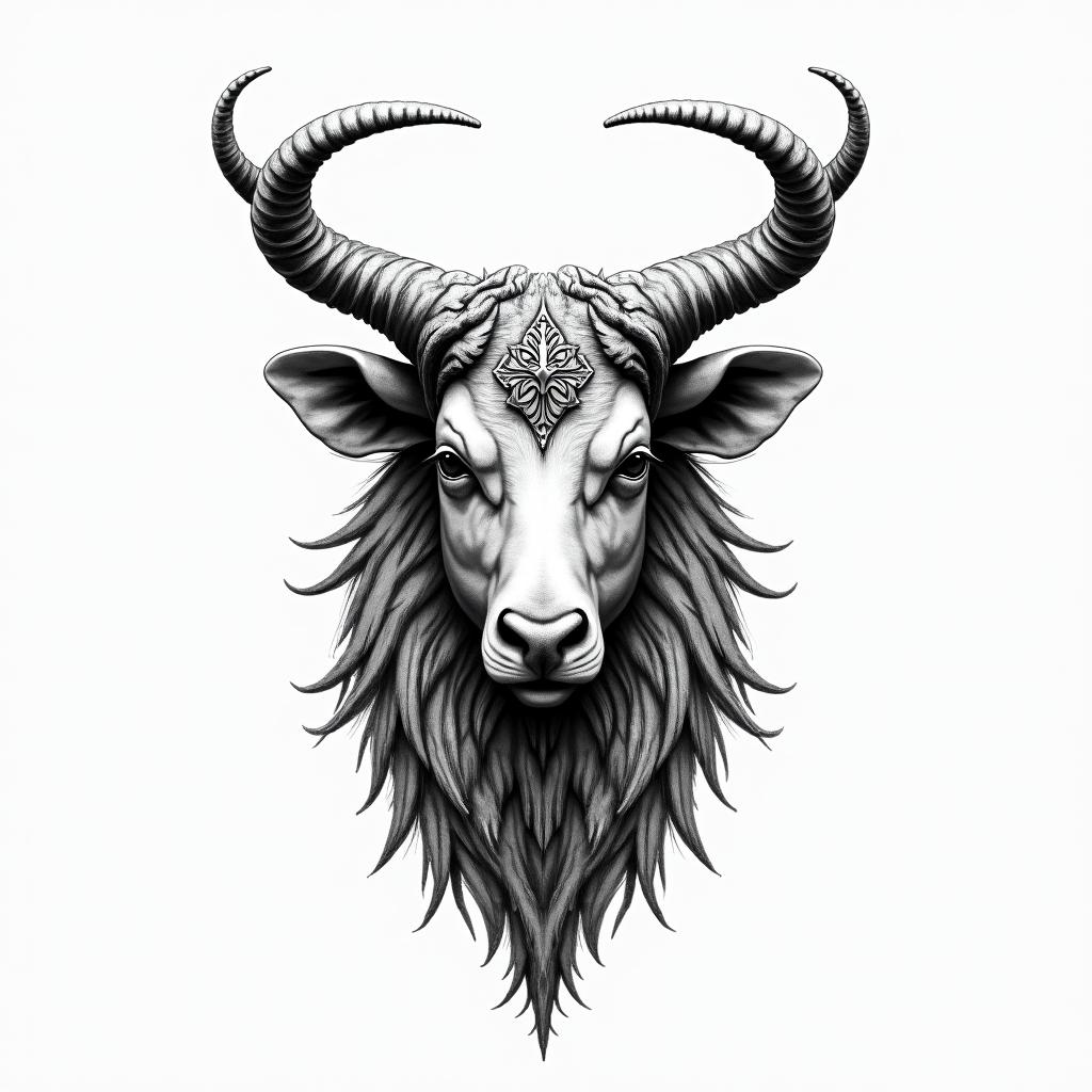 Taurus and spiritualhigly detailed tattoo - Variation 2