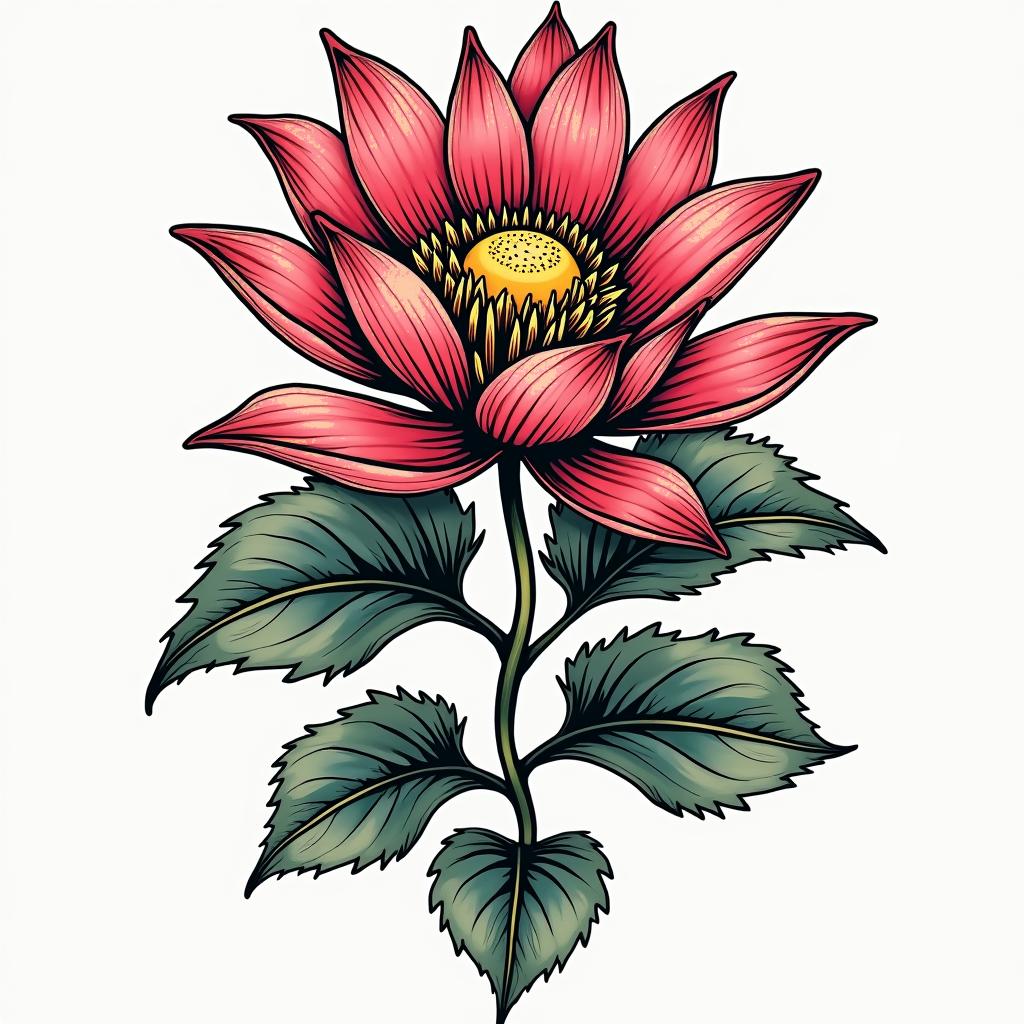 Photographer, birth photographer, lotus flowerin pop art style tattoo, featuring bold and vibrant colors, exaggerated outlines, iconic imagery, inspired by comic books and speech bubbles, comic book characters, retro pop culture - Variation 2