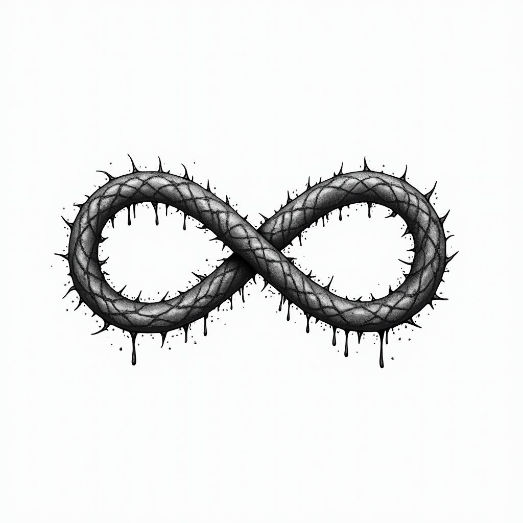 Names in the shape of infinity Haley, Gabrielle, Kal-El, Arthurtext-based tattoo, gothic font ultra-realistic, perfectly placed, high-quality font design, photo-realistic shading, 8k, high quality, finely detailed typography - Variation 4