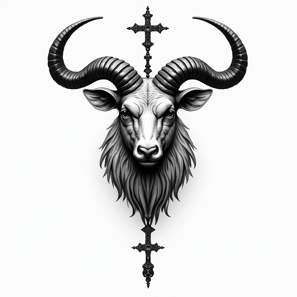 Taurus symbol and a rosaryhigly detailed tattoo