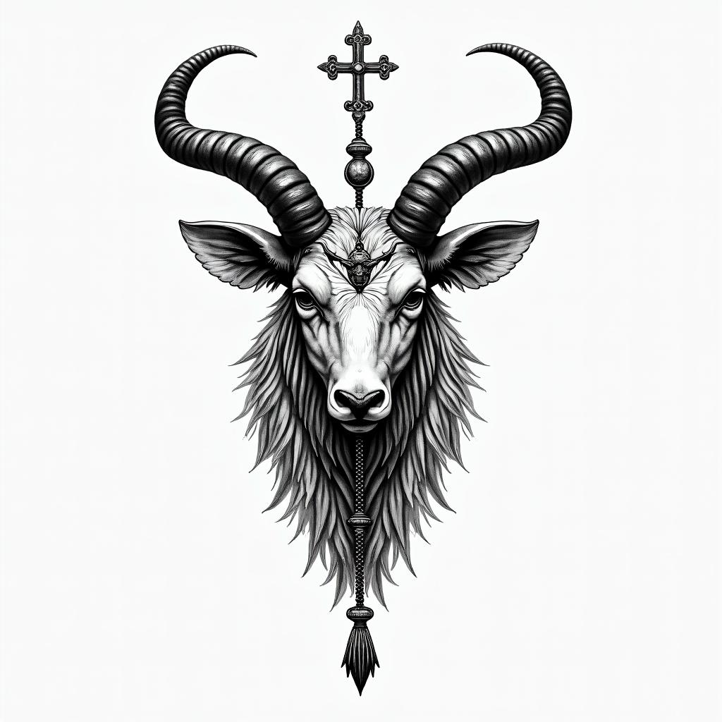 Taurus symbol and a rosaryhigly detailed tattoo - Variation 3