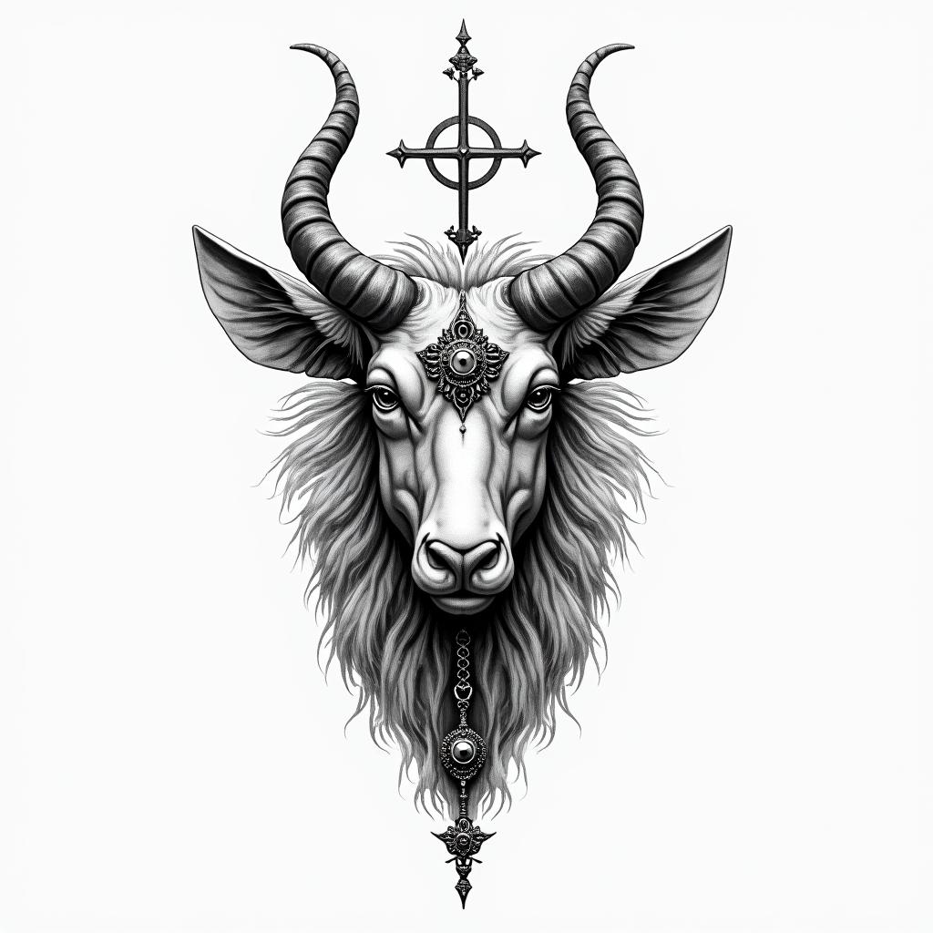 Taurus symbol and a rosaryhigly detailed tattoo - Variation 4