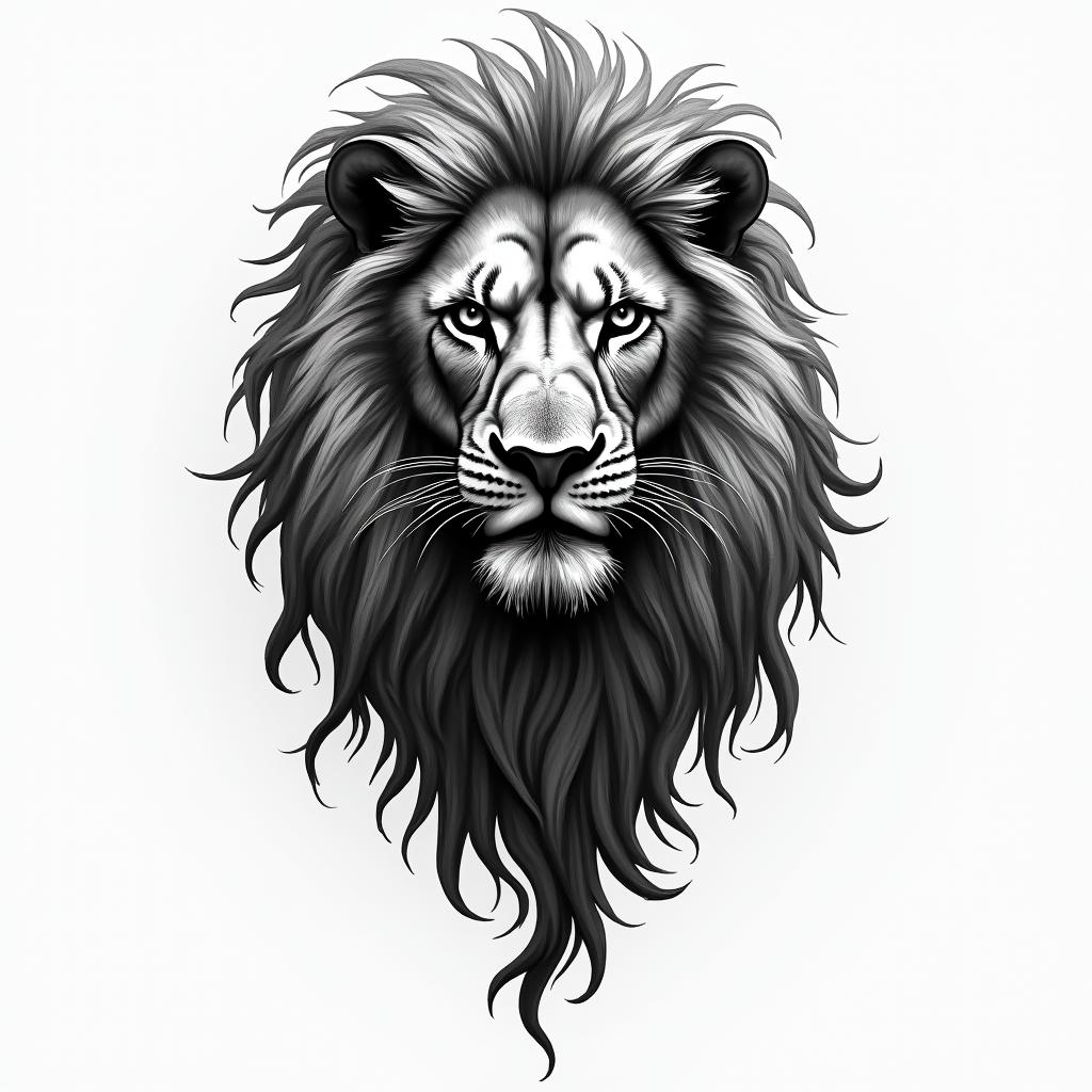 Make me a Albanian flag tattoo with a lion tattoohigly detailed tattoo