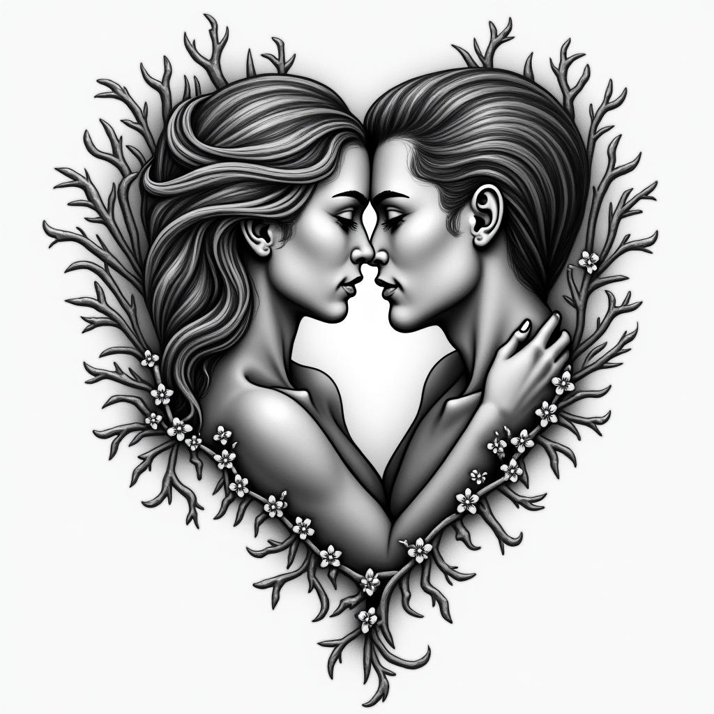 Love story gone wronghigly detailed tattoo - Variation 2