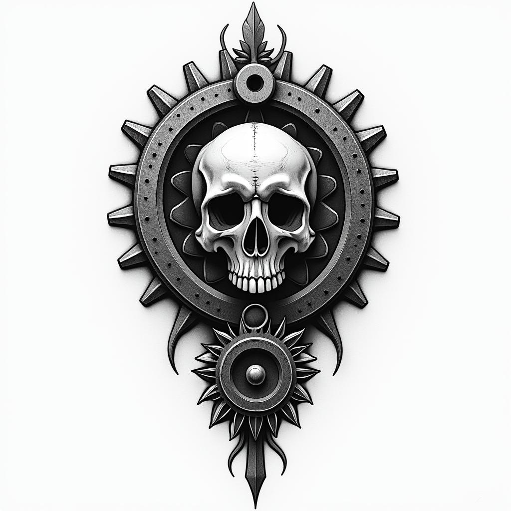 neo tribal + gears
higly detailed tattoo