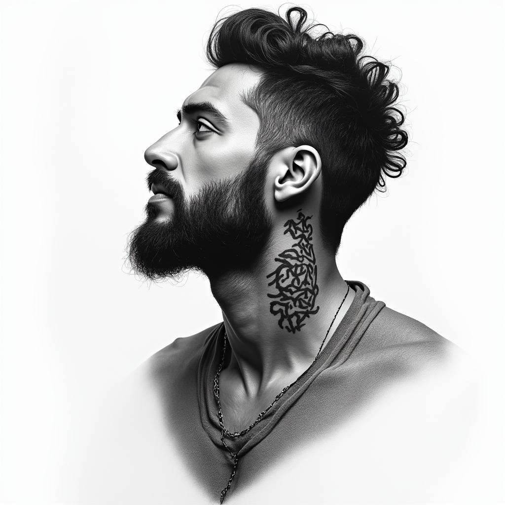 Jonathan Samir Martínez Astaiza, Sagittarius, man, strong, intelligent.in portrait tattoo style, featuring a highly realistic and detailed depiction  - Variation 7