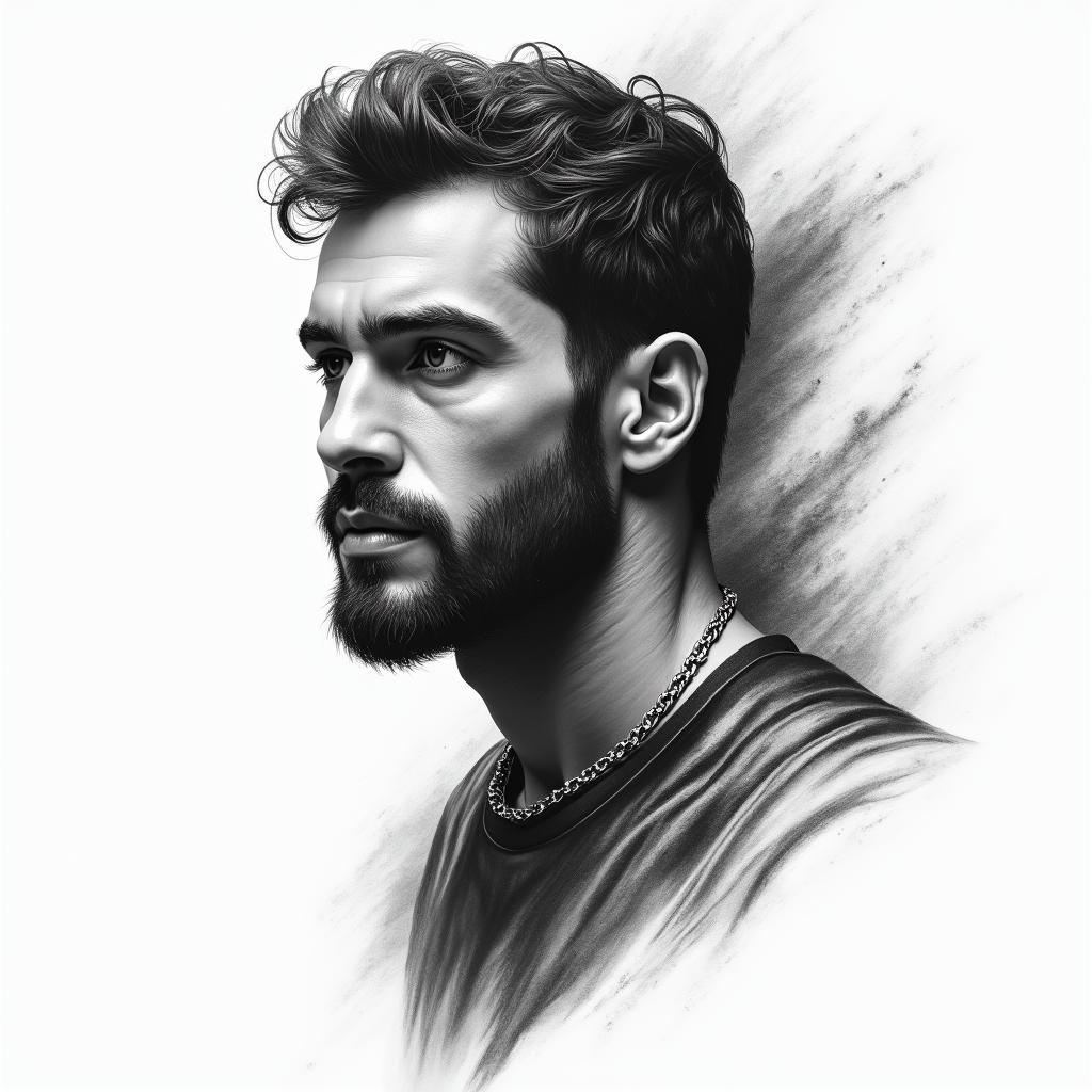 Jonathan Samir Martínez Astaiza, Sagittarius, man, strong, intelligent.in portrait tattoo style, featuring a highly realistic and detailed depiction  - Variation 6