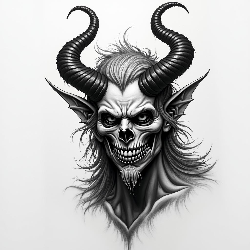 Lucifer paintinghigly detailed tattoo - Variation 3