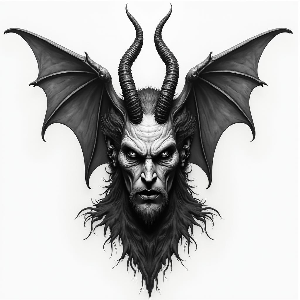 Lucifer paintinghigly detailed tattoo