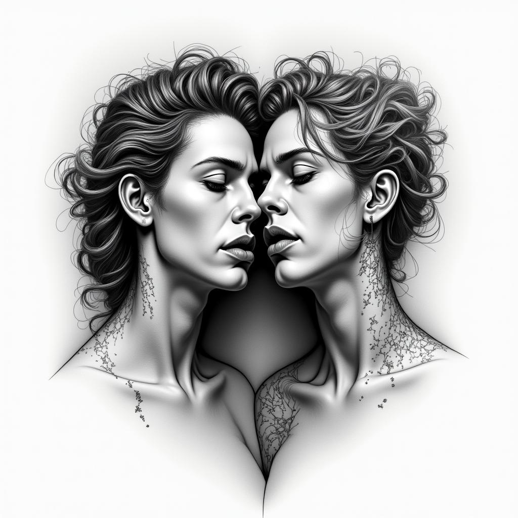 Fighting addiction and depressionhigly detailed tattoo - Variation 2