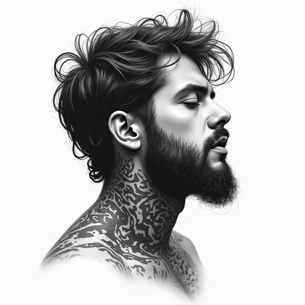 Fighting addiction and depressionhigly detailed tattoo - Variation 3