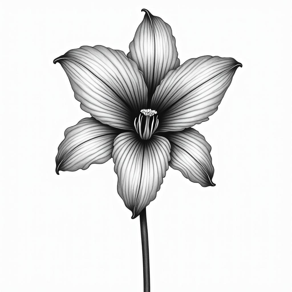 Amaryllis flowerhigly detailed tattoo