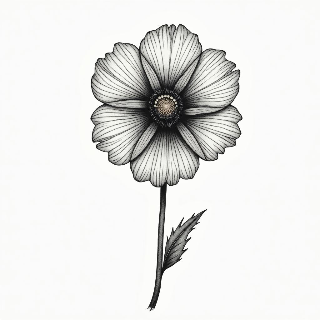 Tiny golden poppy fine line behind-the-earhigly detailed tattoo - Variation 2