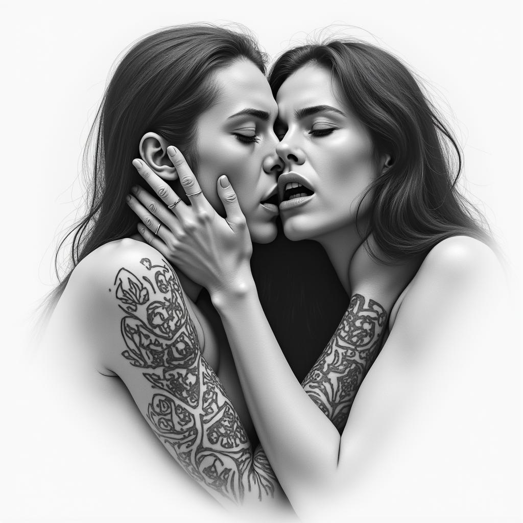 Fighting addiction and depressionin realism tattoo style, featuring a highly detailed, lifelike, capturing every detail, photorealistic, ultra realistic, intricate shading, smooth and sharp,   - Variation 4