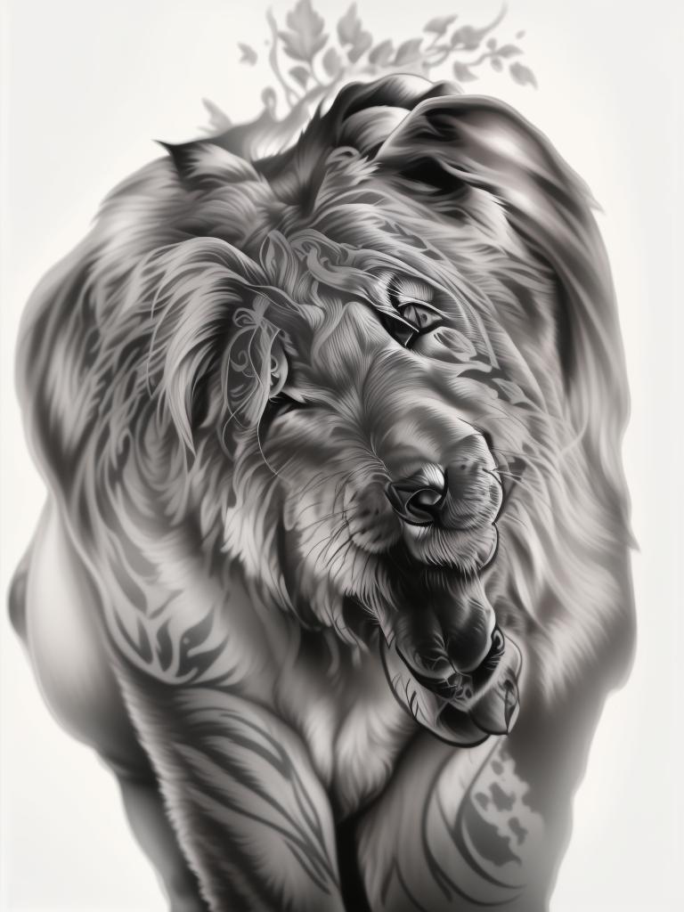 A highly detailed and lifelike composition, tattoo art, realism style, ultra-high resolution, smooth gradients and intricate textures, monochromatic black-and-gray tones, diffused soft lighting for natural depth.undefined - Variation 24