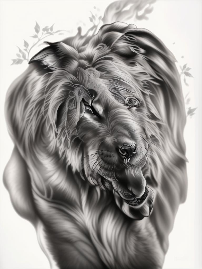 A highly detailed and lifelike composition, tattoo art, realism style, ultra-high resolution, smooth gradients and intricate textures, monochromatic black-and-gray tones, diffused soft lighting for natural depth.undefined - Variation 21