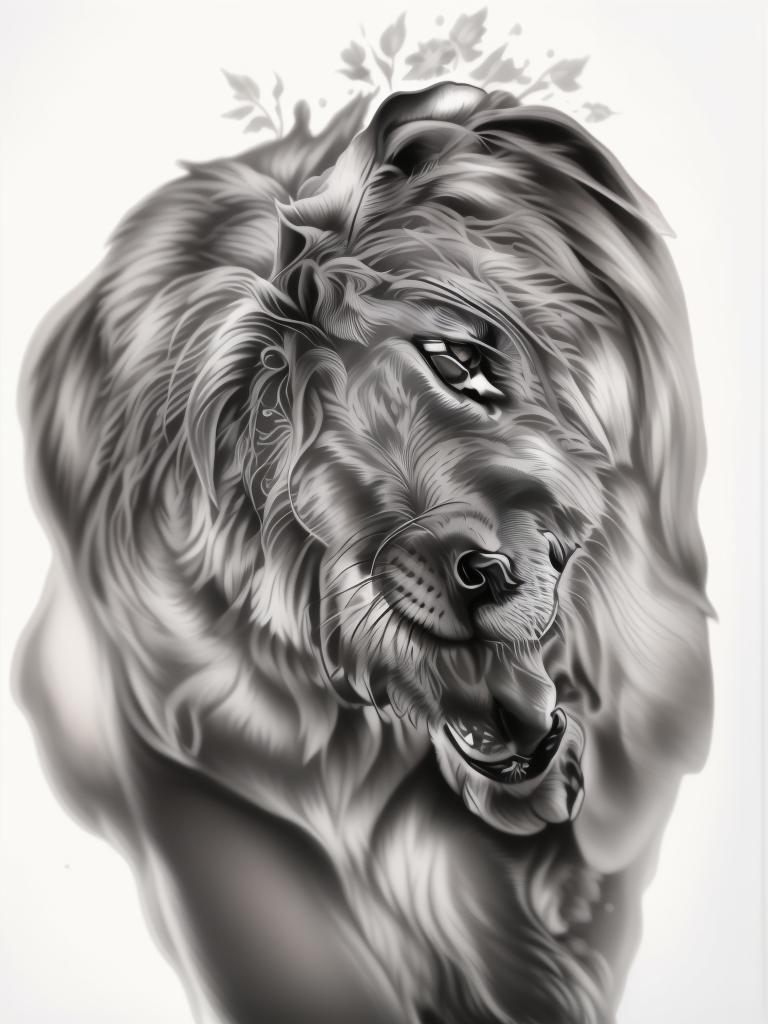 A highly detailed and lifelike composition, tattoo art, realism style, ultra-high resolution, smooth gradients and intricate textures, monochromatic black-and-gray tones, diffused soft lighting for natural depth.undefined - Variation 22