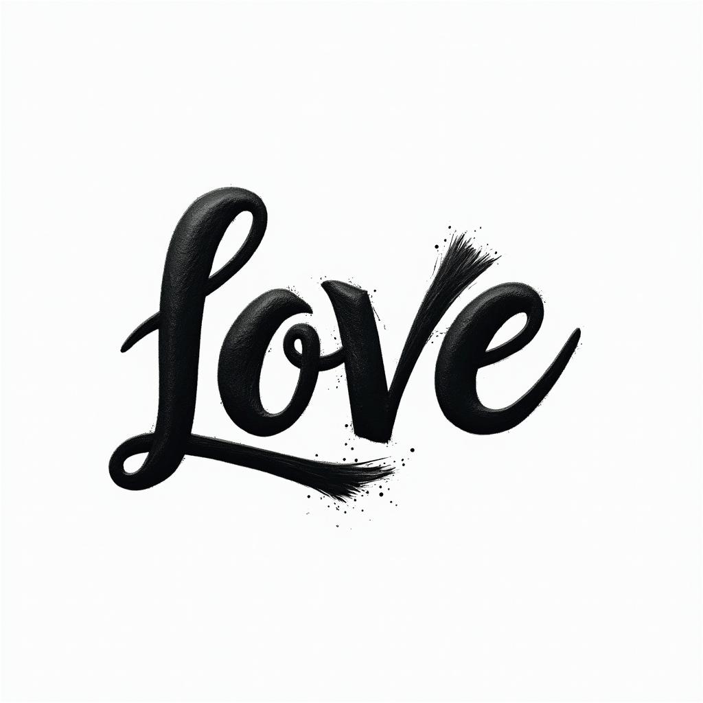 Lovetext-based tattoo, gothic font ultra-realistic, perfectly placed, high-quality font design, photo-realistic shading, 8k, high quality, finely detailed typography - Variation 2