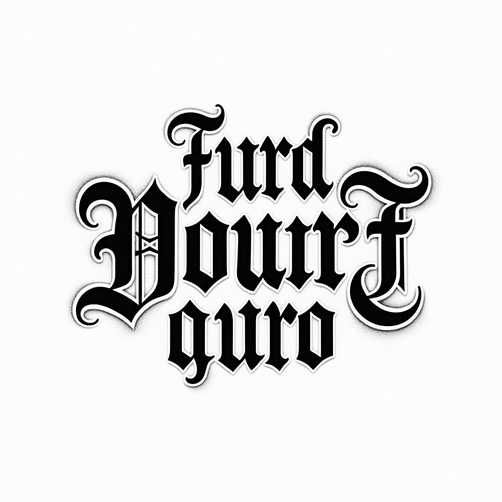 1998text-based tattoo, gothic font ultra-realistic, perfectly placed, high-quality font design, photo-realistic shading, 8k, high quality, finely detailed typography - Variation 1