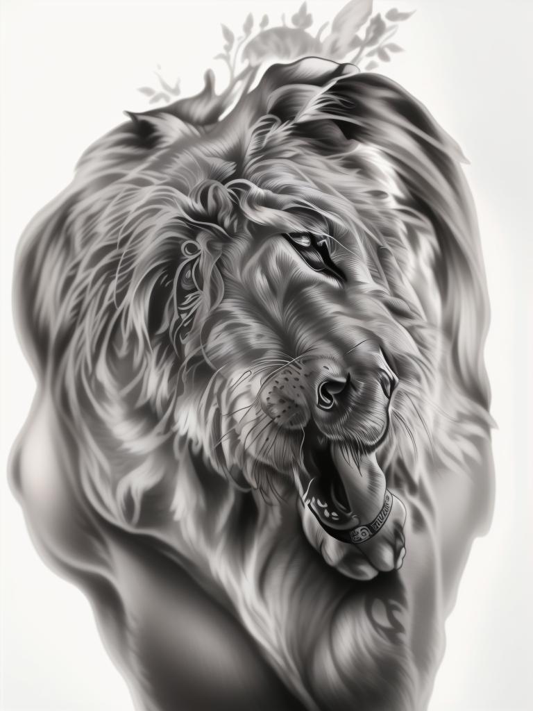 A highly detailed and lifelike composition, tattoo art, realism style, ultra-high resolution, smooth gradients and intricate textures, monochromatic black-and-gray tones, diffused soft lighting for natural depth.undefined - Variation 16