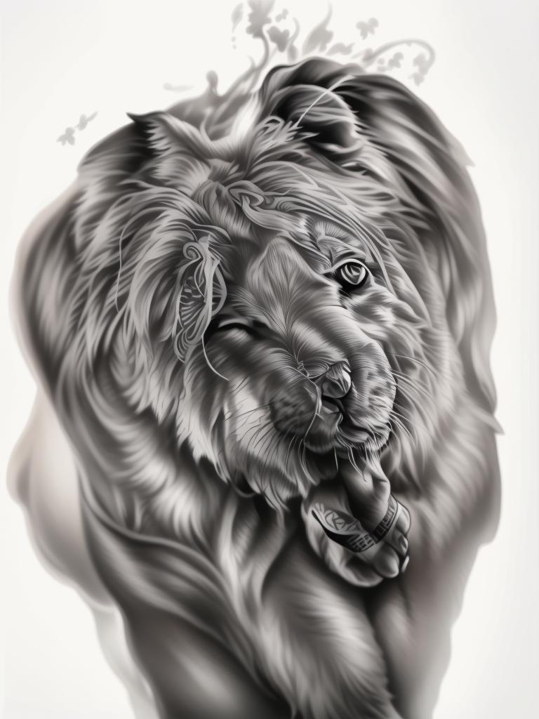 A highly detailed and lifelike composition, tattoo art, realism style, ultra-high resolution, smooth gradients and intricate textures, monochromatic black-and-gray tones, diffused soft lighting for natural depth.undefined - Variation 19