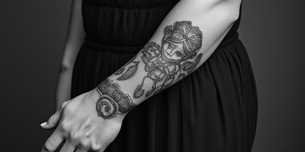 Greek mythology statue of Asclepius and Thanatos.in realism tattoo style, featuring a highly detailed, lifelike, capturing every detail, photorealistic, ultra realistic, intricate shading, smooth and sharp,