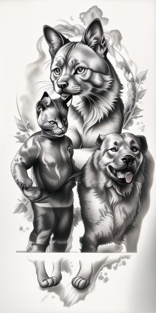 A highly detailed and lifelike composition, tattoo art, realism style, ultra-high resolution, smooth gradients and intricate textures, monochromatic black-and-gray tones, diffused soft lighting for natural depth.undefined - Variation 17