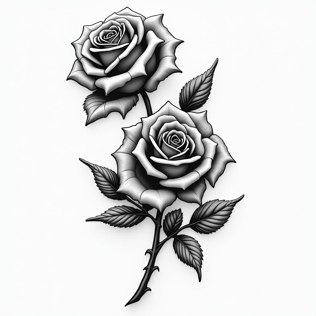 Roseshigly detailed tattoo