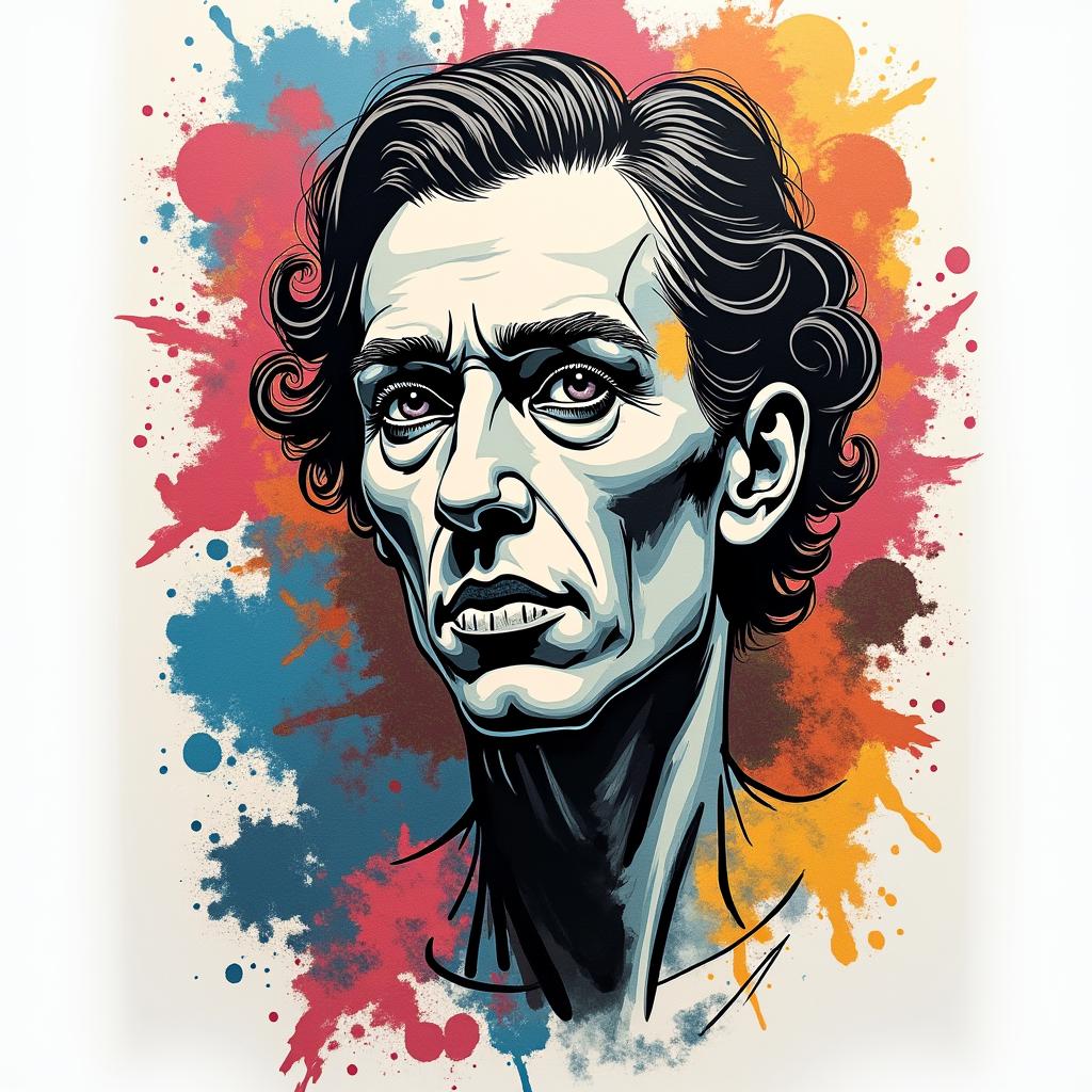 Guernica by Picassoin pop art style tattoo, featuring bold and vibrant colors, exaggerated outlines, iconic imagery, inspired by comic books and speech bubbles, comic book characters, retro pop culture - Variation 3