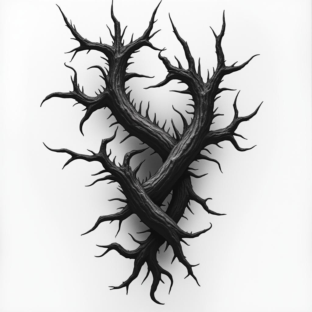 A realistic tattoo design featuring intertwined thorns and scars, symbolizing the painful journey of fighting gambling addiction. The image conveys the life-threatening nature of the struggle, with a focus on resilience and strength in recovery. Incorporate dark, deep colors to evoke intense emotions and highlight the contrast between pain and hope.higly detailed tattoo - Variation 2
