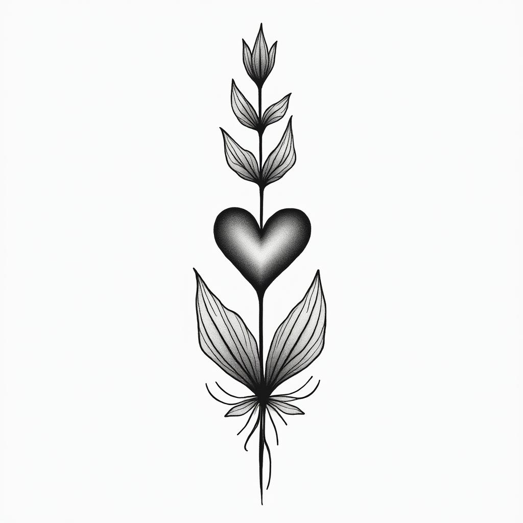 Life is shit.in Modest style tattoo, featuring soft, delicate line work with simple and meaningful symbols, gentle waves, a heart, evoking a sense of serenity and grace,