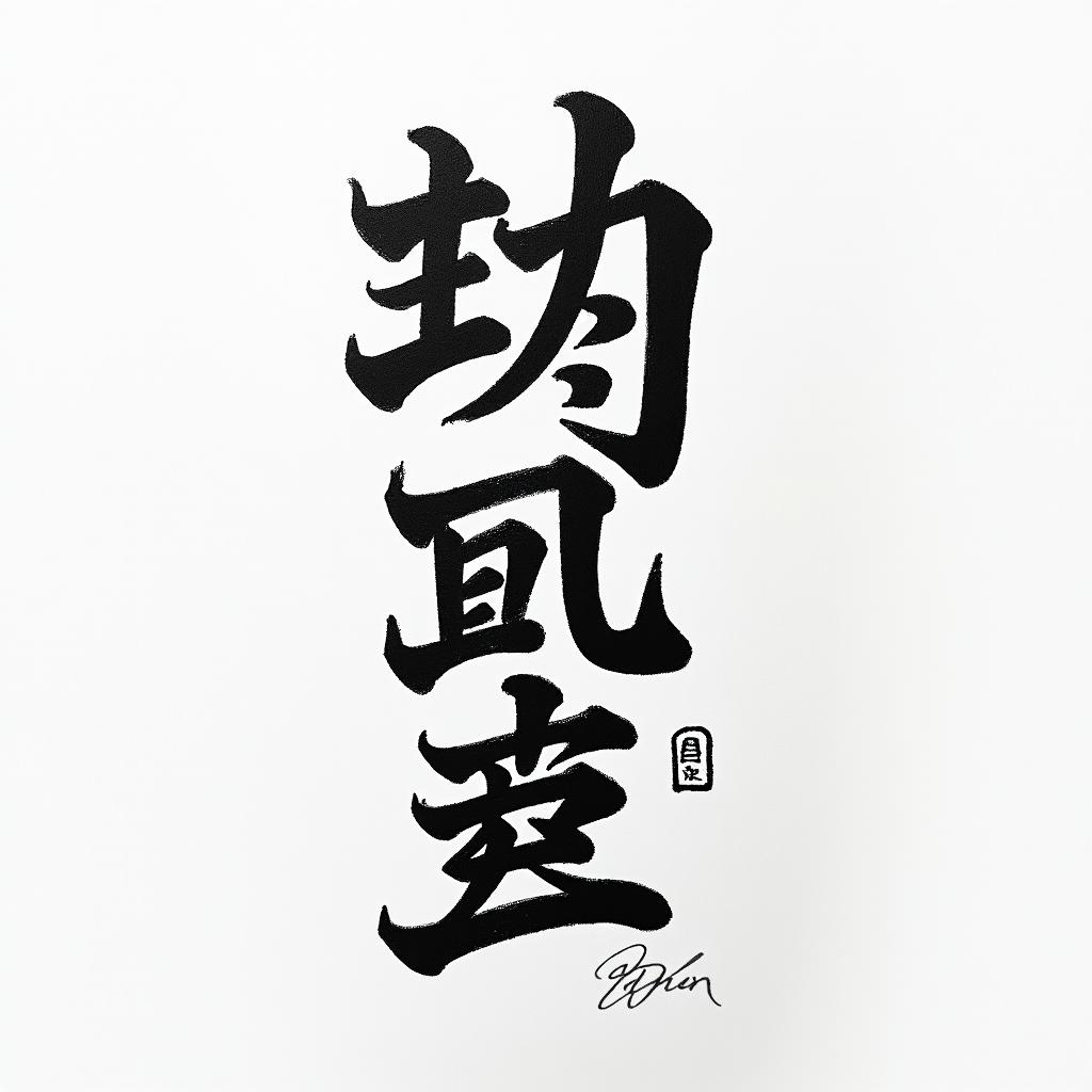 Noah Kahantext-based tattoo, japanese font ultra-realistic, perfectly placed, high-quality font design, photo-realistic shading, 8k, high quality, finely detailed typograph - Variation 2