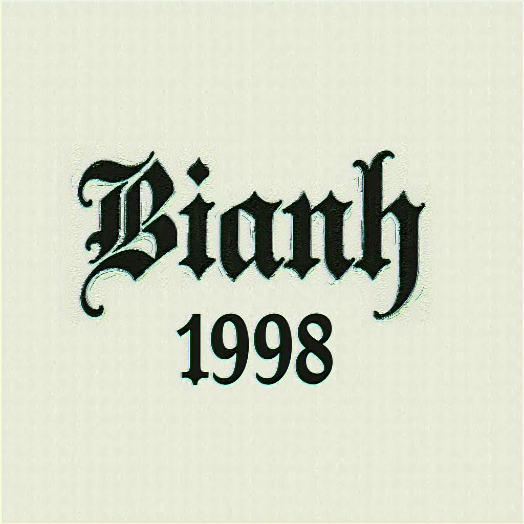 Birth year 1998text-based tattoo, gothic font ultra-realistic, perfectly placed, high-quality font design, photo-realistic shading, 8k, high quality, finely detailed typography - Variation 2