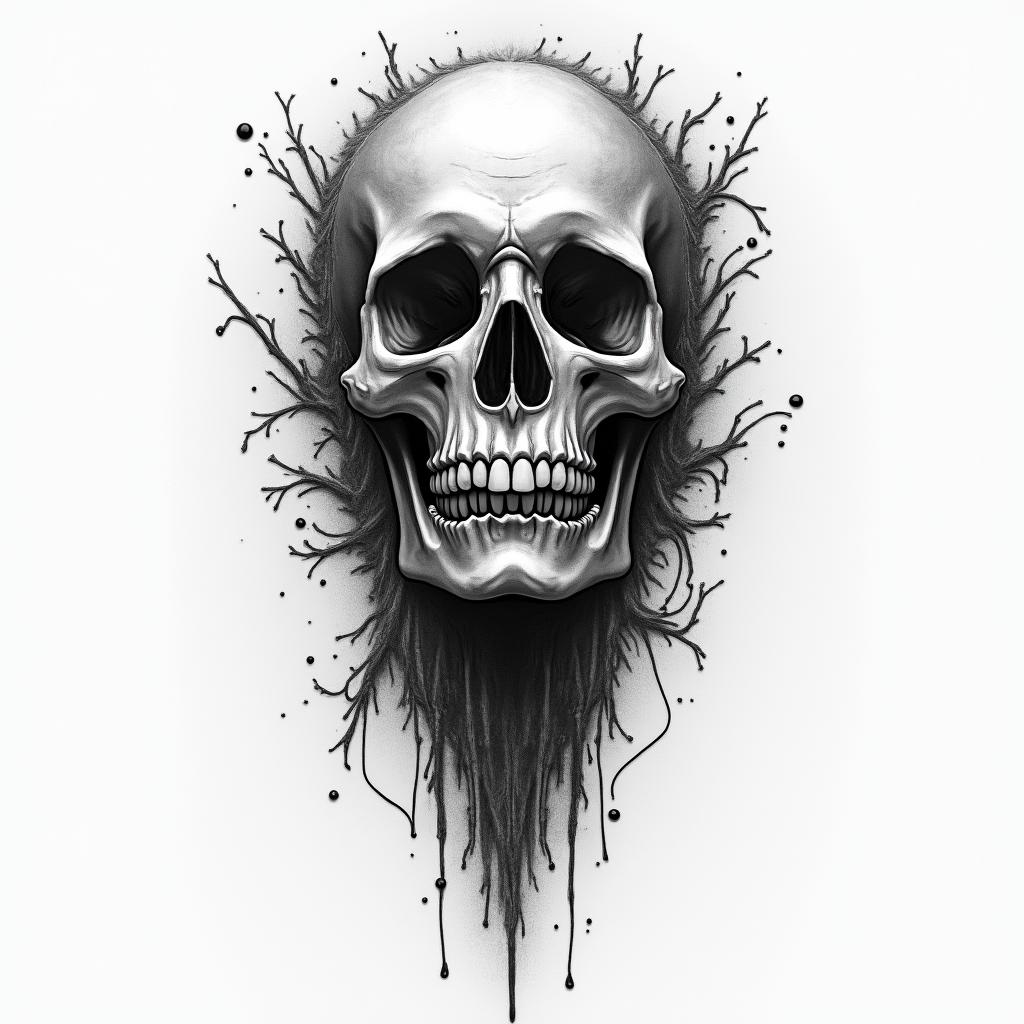 Zeit, Ghost, tot, lebenhigly detailed tattoo