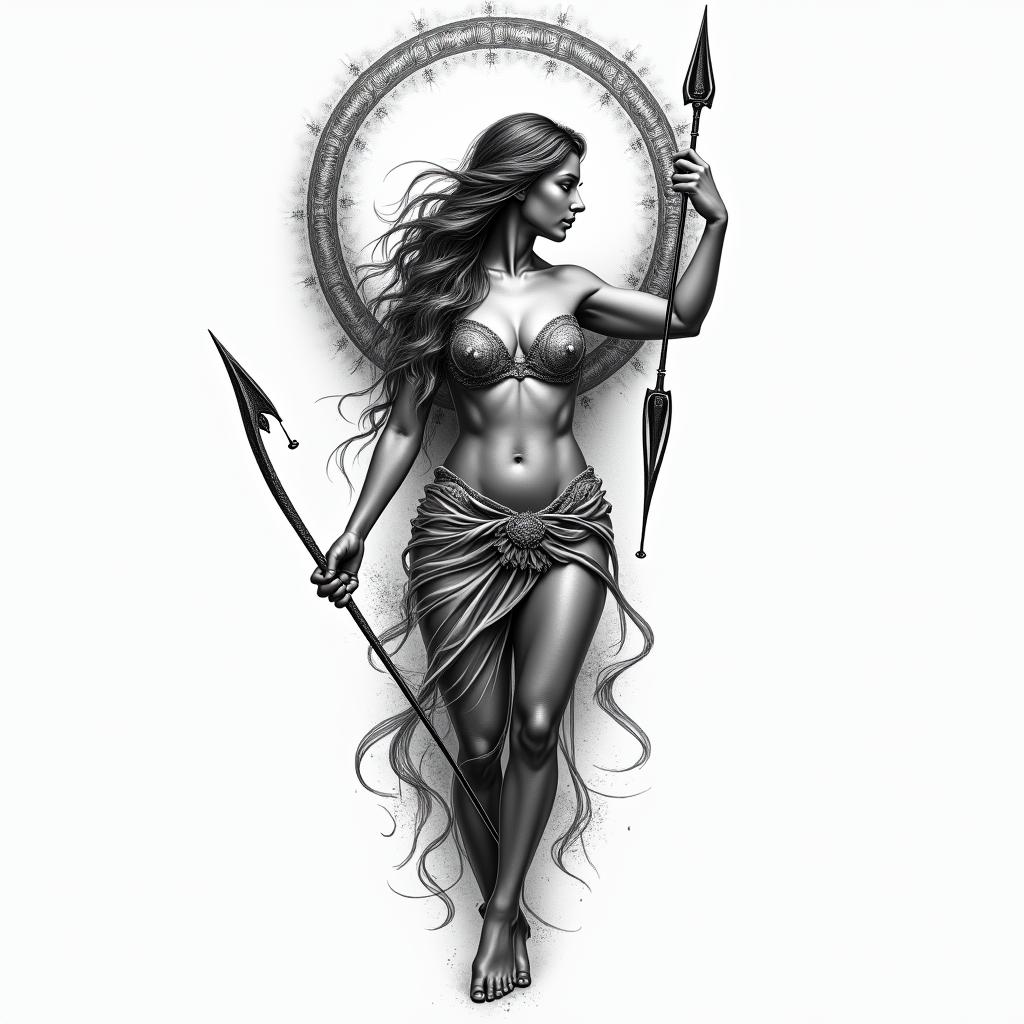 Christina, Sagittarius, Germanyhigly detailed tattoo